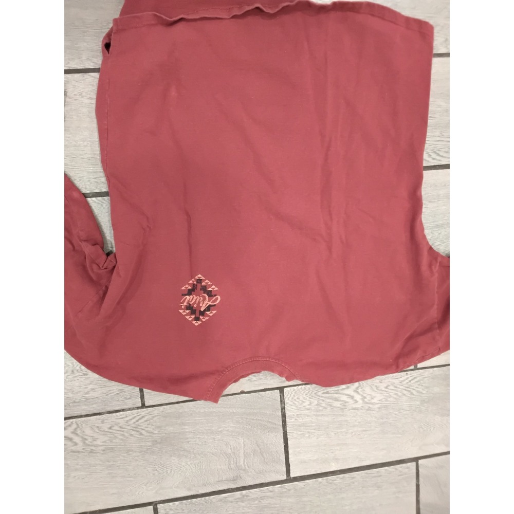 Ariat REAL Women XL Oversized Long Sleeve Jersey Tee Aztec Logo Terracotta Red - Picture 5 of 6